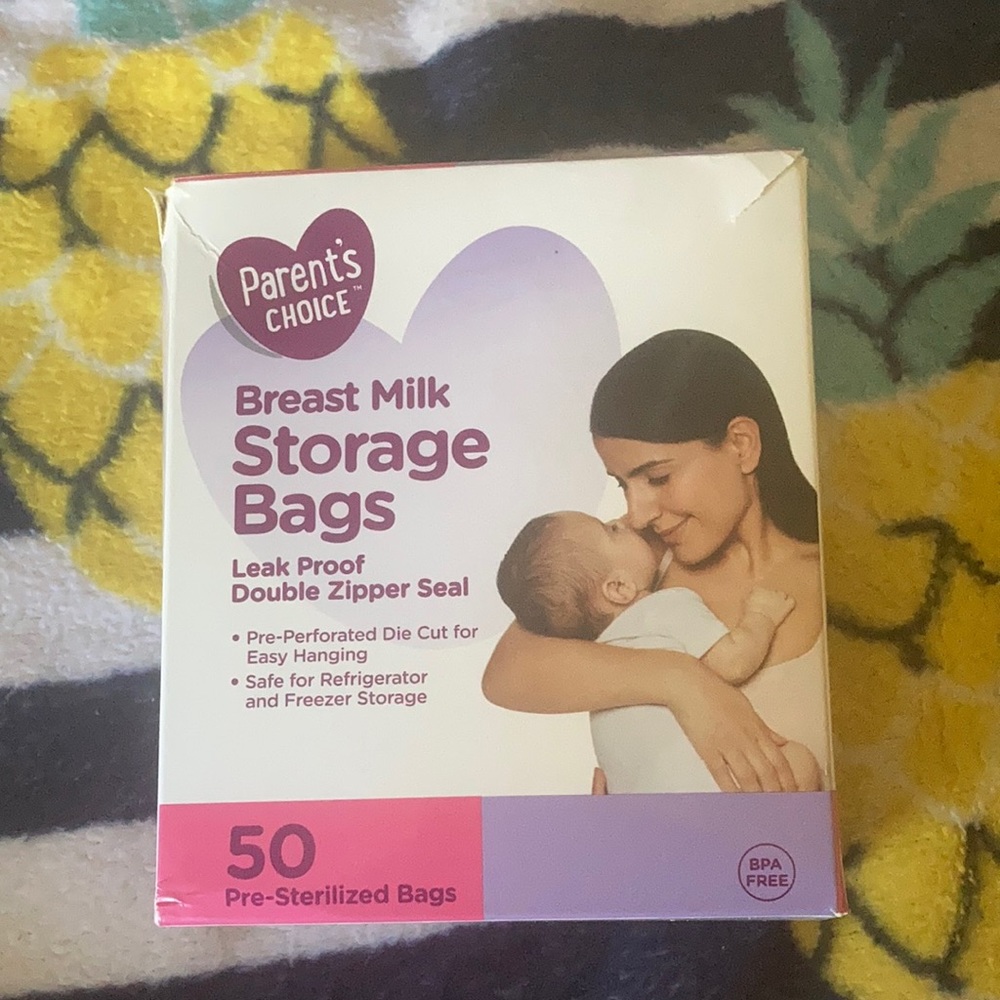 Breast milk storage bags